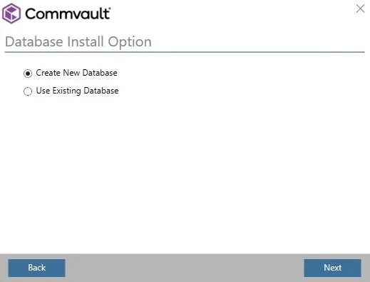Database Install Option