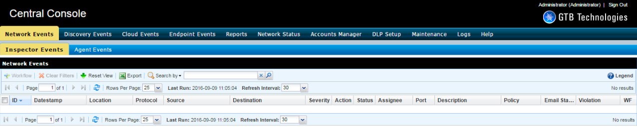 Central Console Web UI